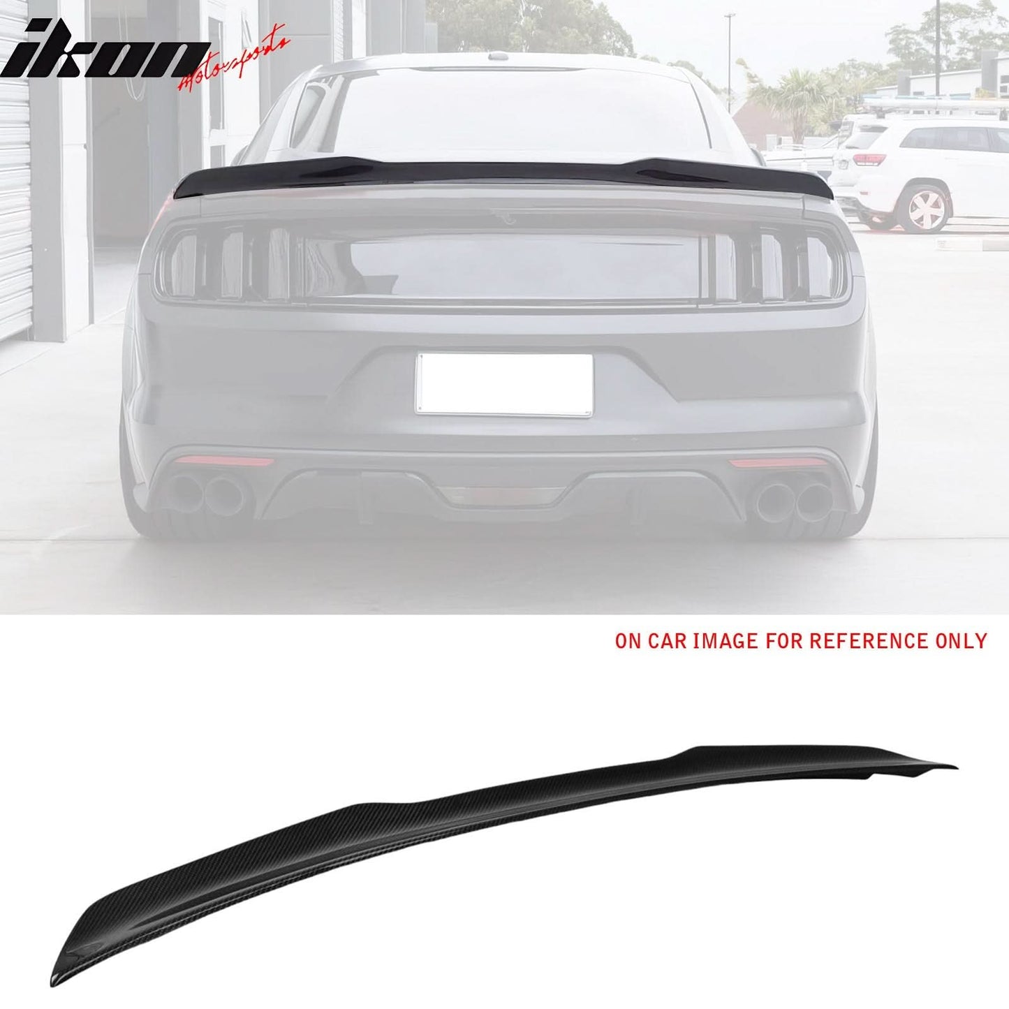 2015-2023 Ford Mustang Coupe Trunk Spoiler V Style Carbon Fiber Wing