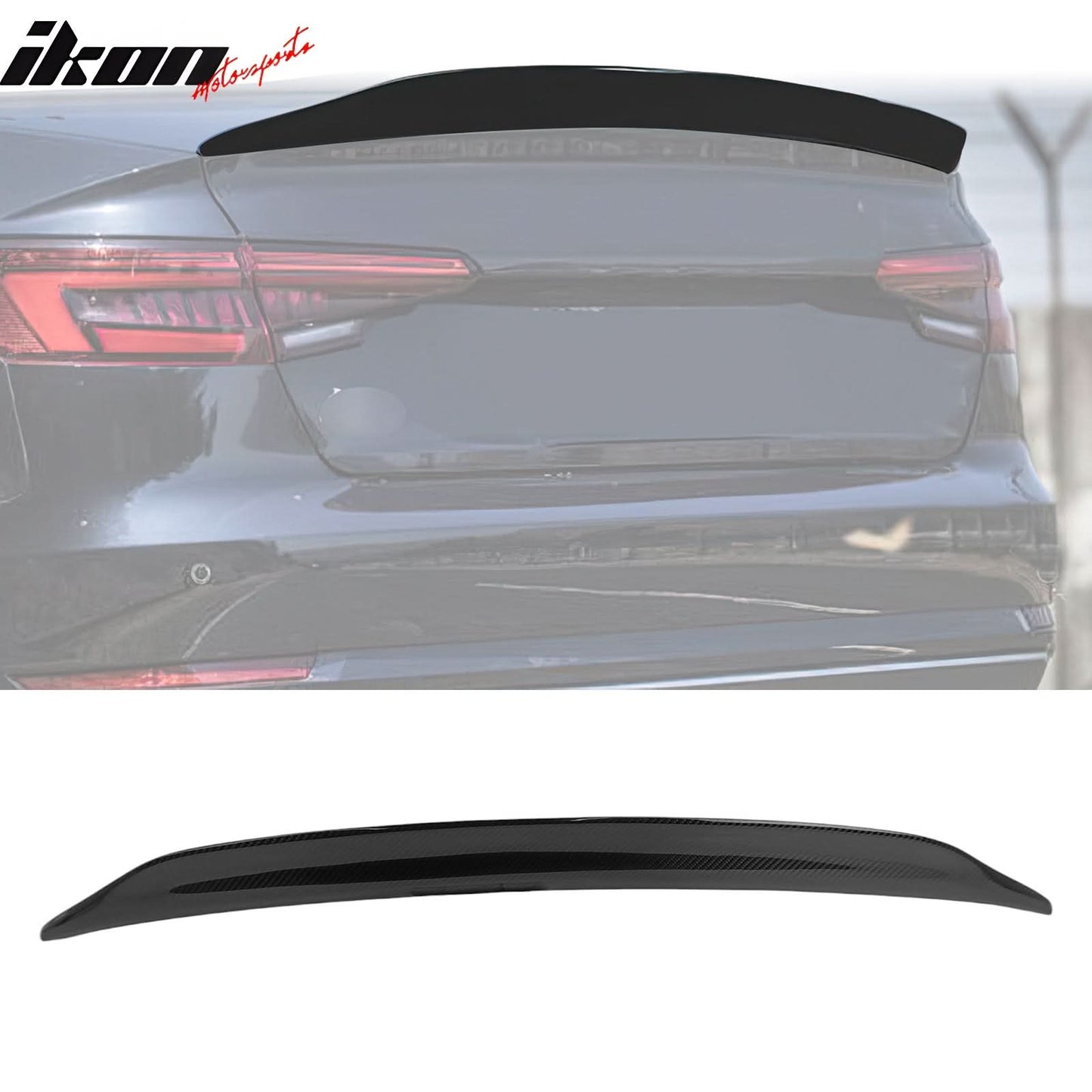 2017-2025 Audi A4 B9 Trunk Spoiler Carbon Fiber V Style Rear Deck Wing