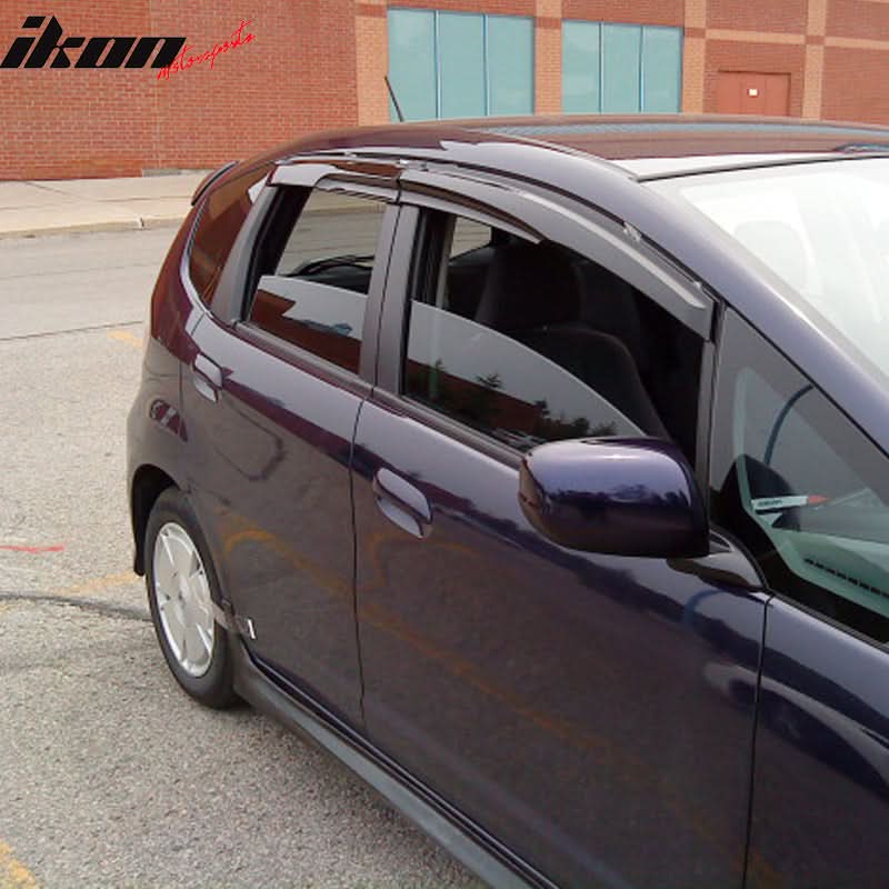 2009-2013 Honda Fit Tape on Mugen Style Smoke Window Visor Shade ABS