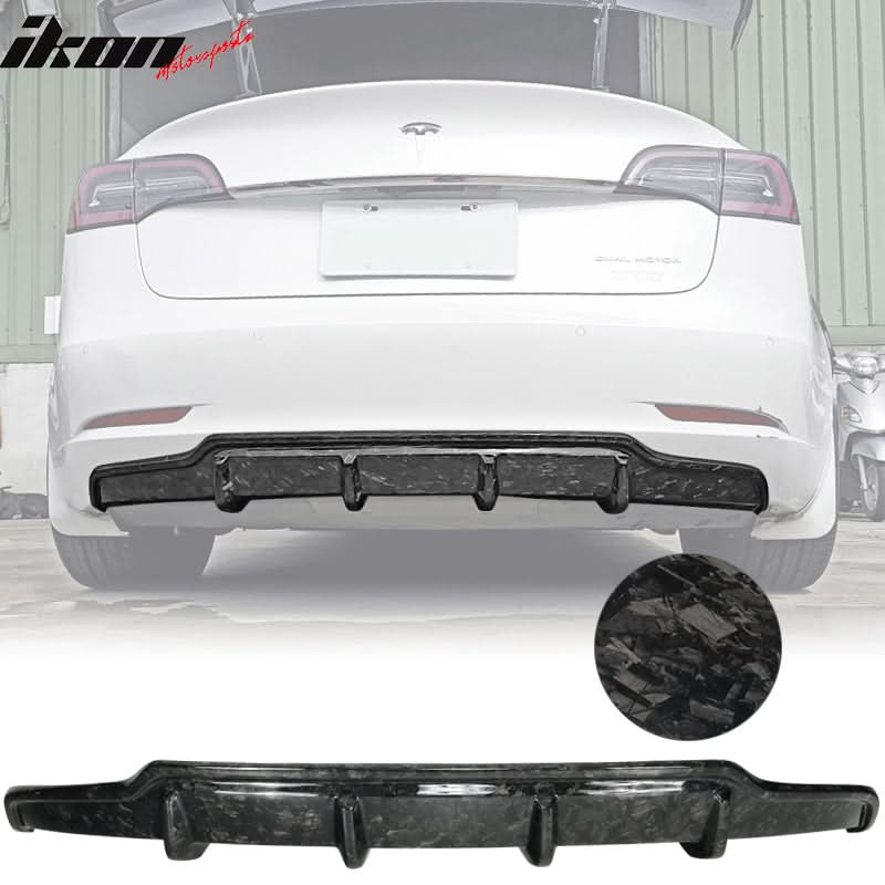 2017-2023 Tesla Model 3 V Style Rear Bumper Diffuser Carbon Fiber CF