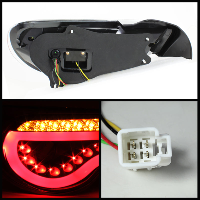 Spyder Scion FRS 12-14/Subaru BRZ 12-14 Light Bar LED Tail Lights Black ALT-YD-SFRS12-LBLED-BK