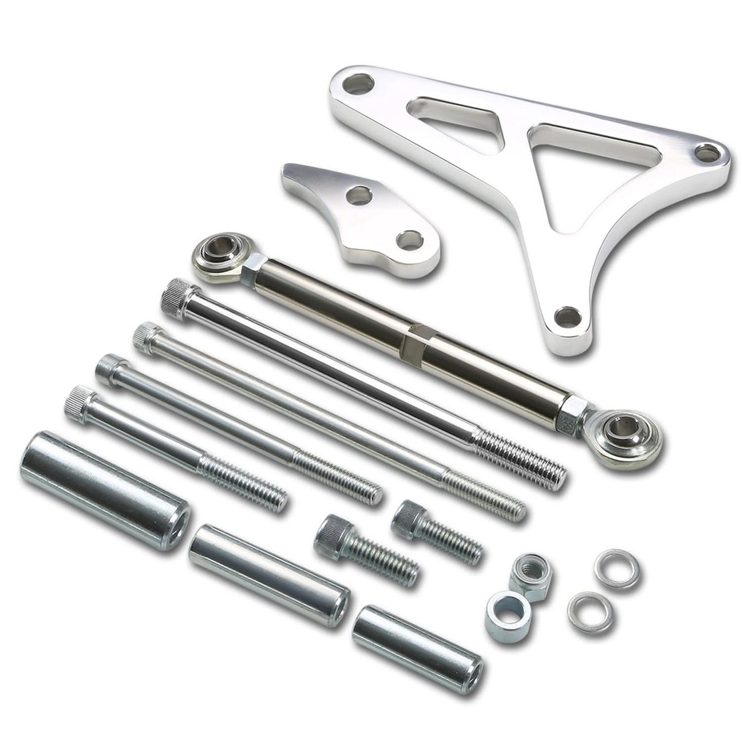 68-93 Ford 5.0L V8 Alternator Bracket Set w/ Tension Rod - Polished