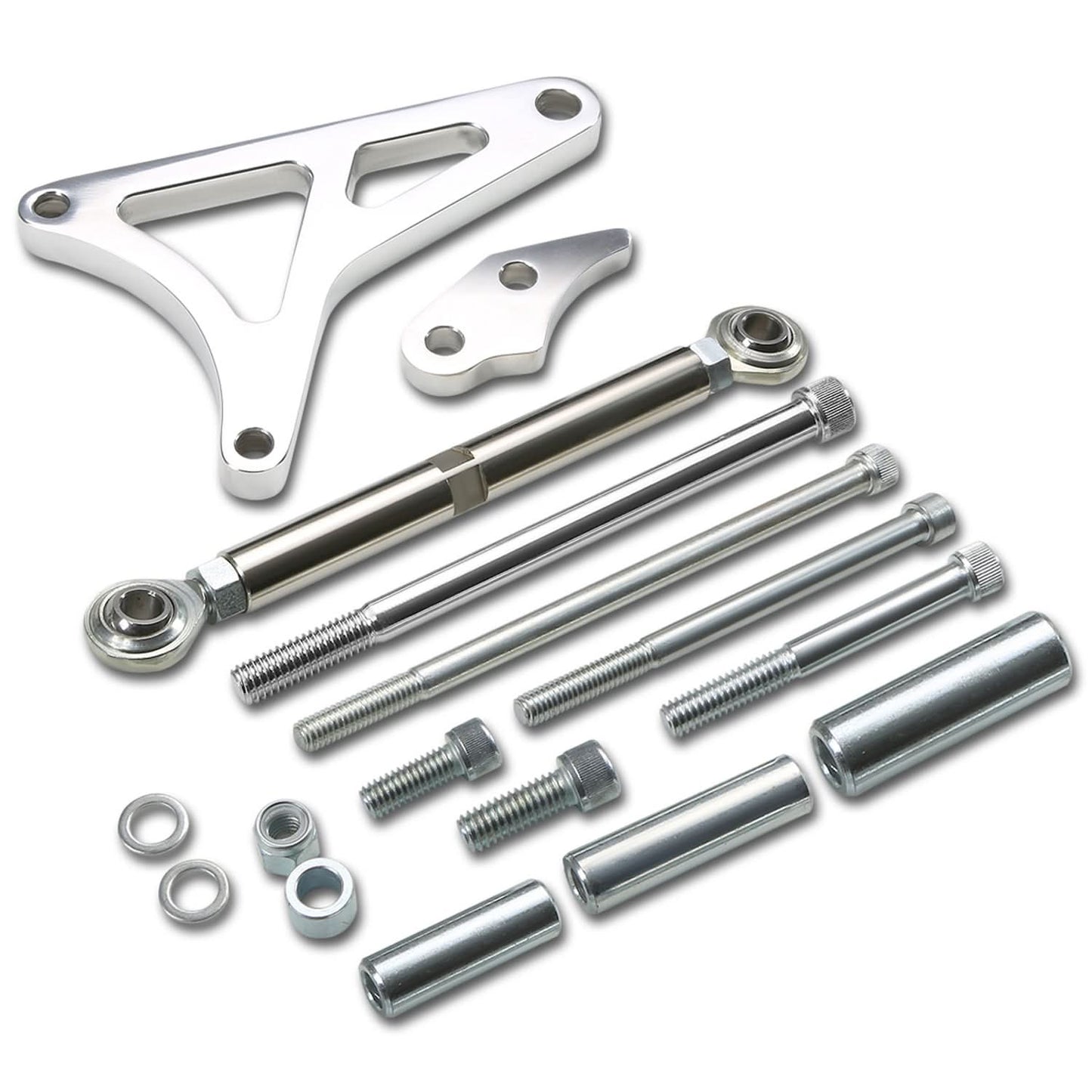 68-93 Ford 5.0L V8 Alternator Bracket Set w/ Tension Rod - Polished