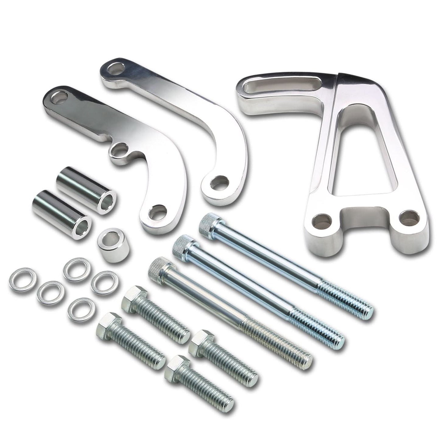 1955-2000 Chevrolet SBC Bracket Set - Polished Aluminum Chrome