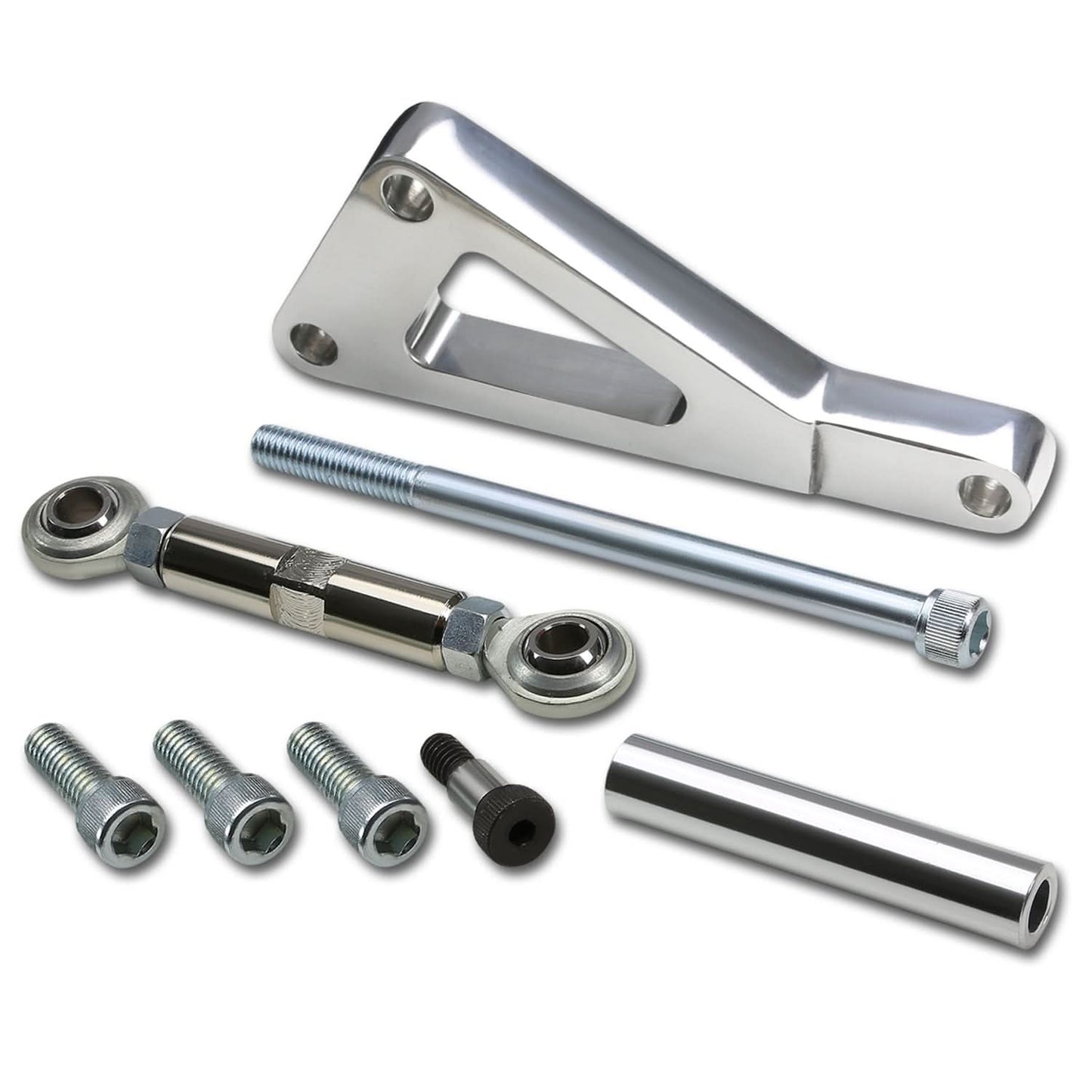 Chevrolet SBC Long Water Pump Alternator Bracket Set - Chrome