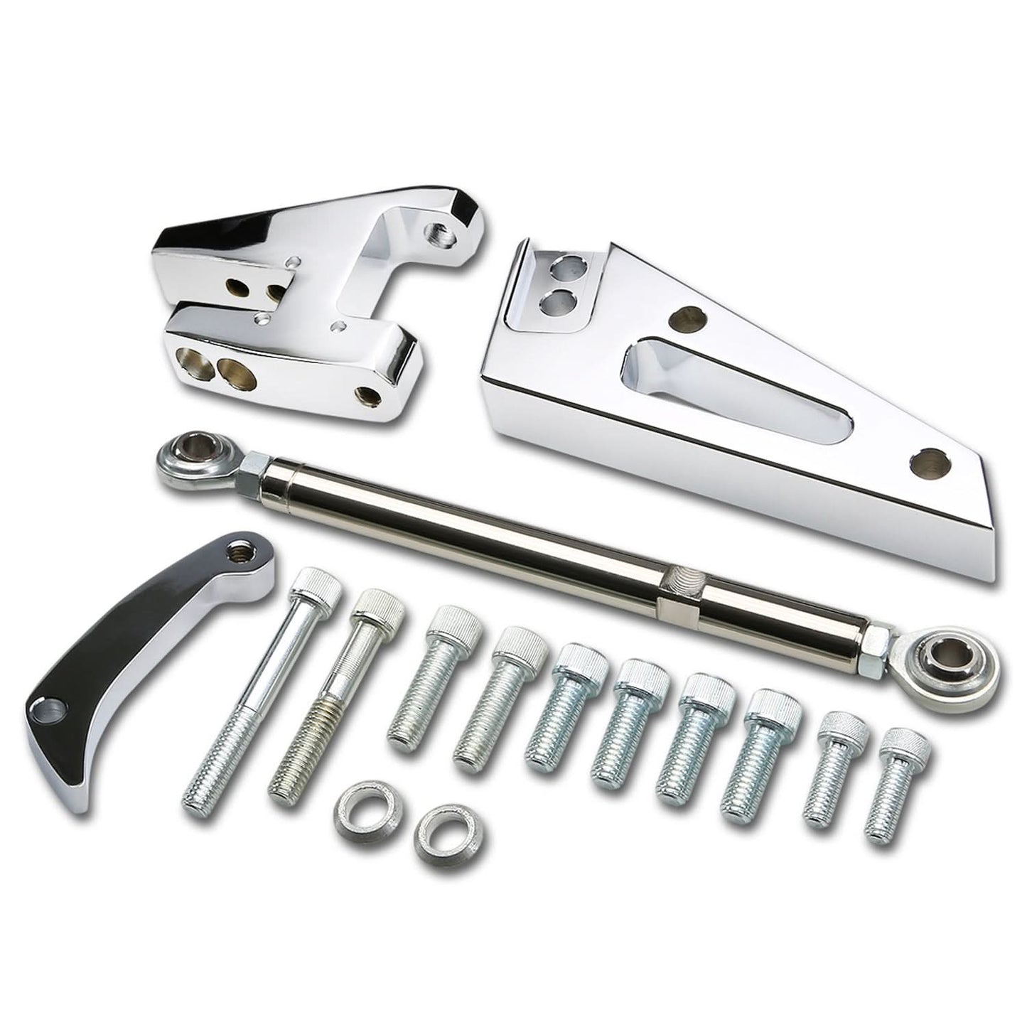 55-68 Chevrolet SBC Short Water Pump Alternator Bracket Set - Aluminum