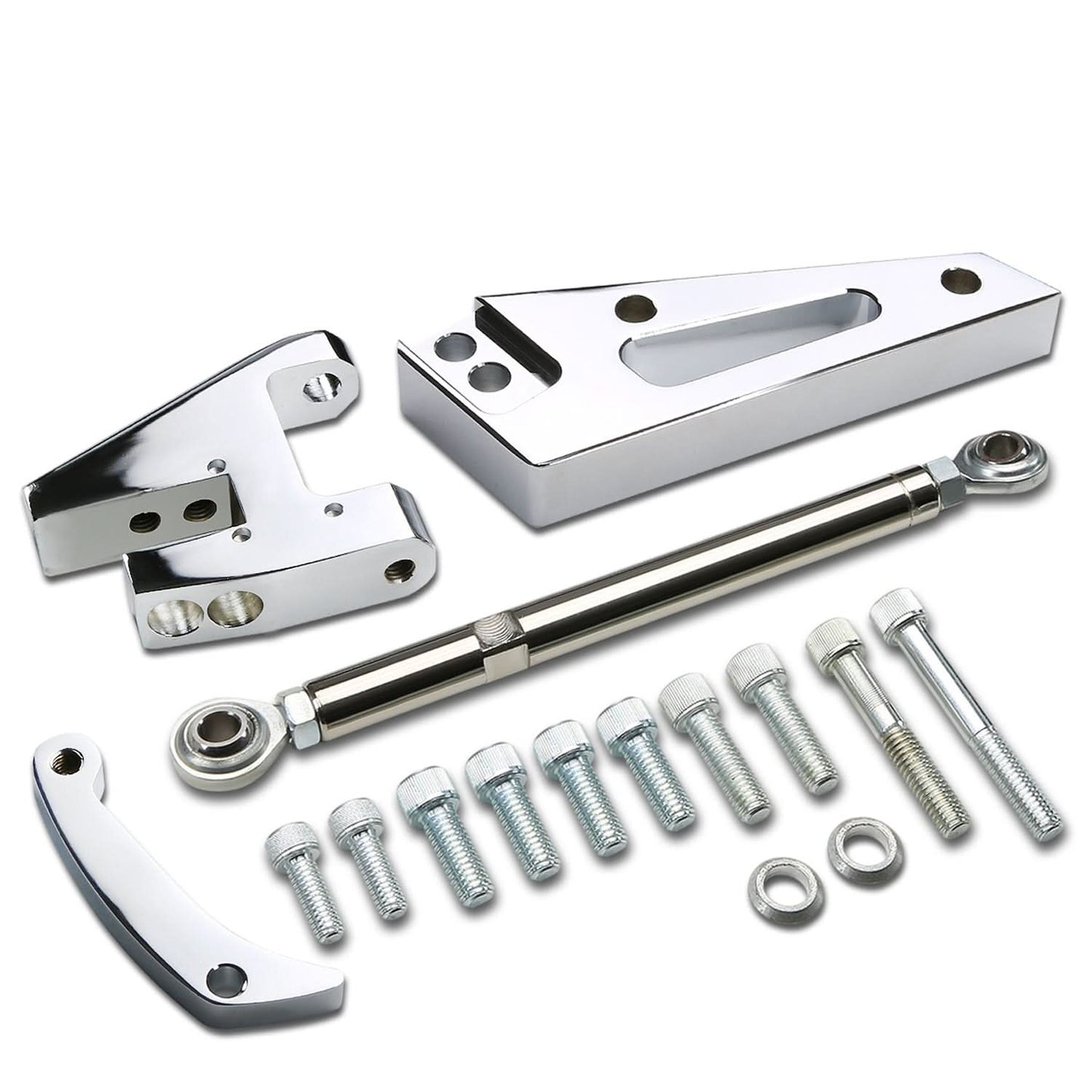55-68 Chevrolet SBC Short Water Pump Alternator Bracket Set - Aluminum