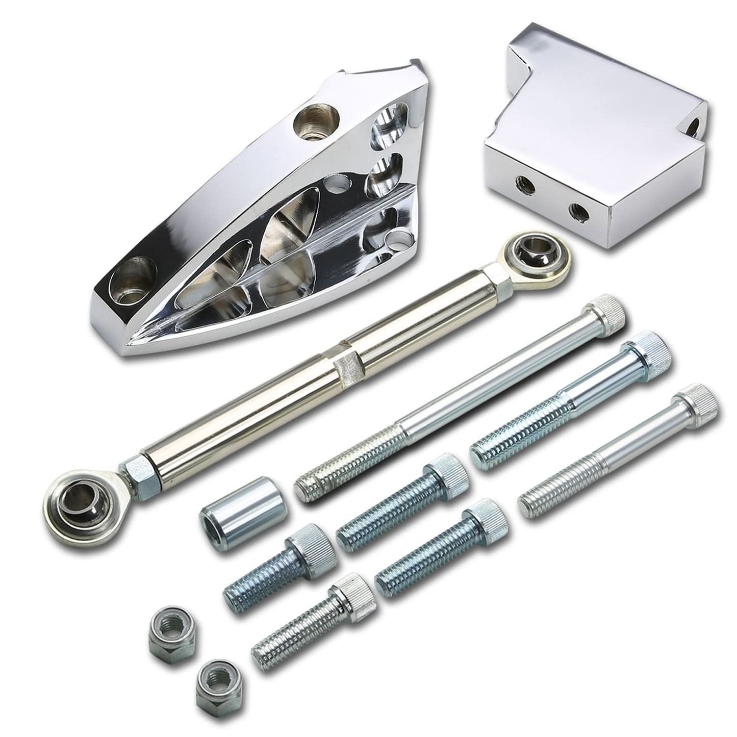 58-99 Chevrolet SBC A/C Bracket Set Short Water Pump Polished Aluminum