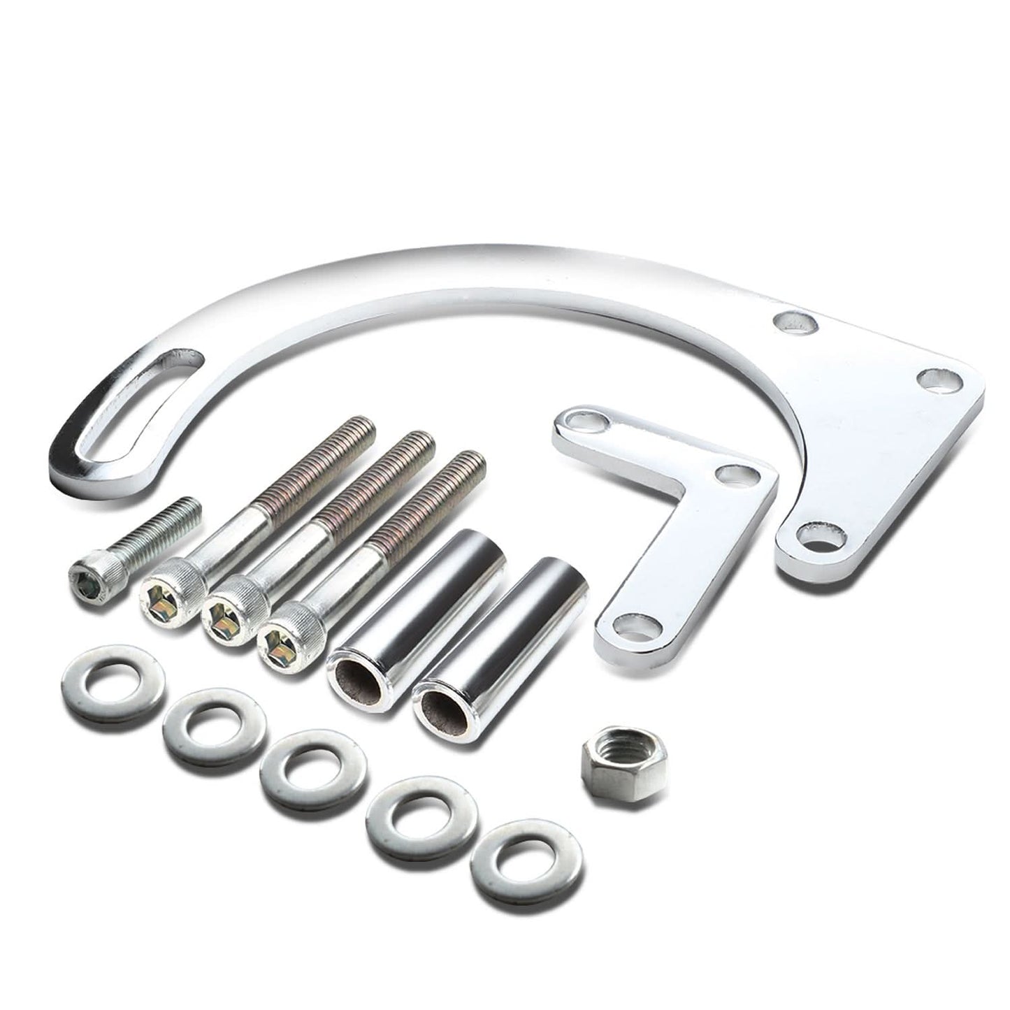 1955-1968 Chevrolet SBC Low Mount Alternator Bracket Set - Chrome