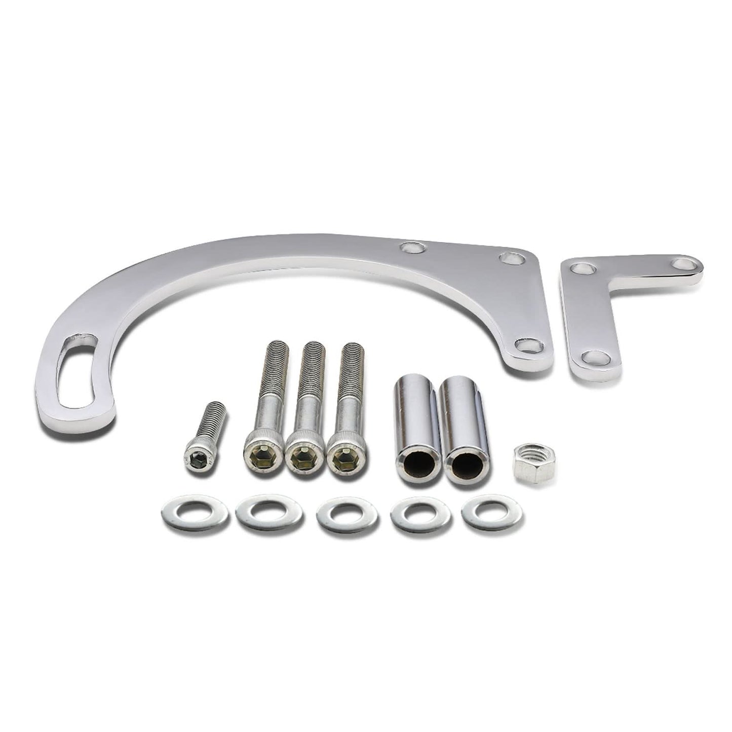 1955-1968 Chevrolet SBC Low Mount Alternator Bracket Set - Chrome