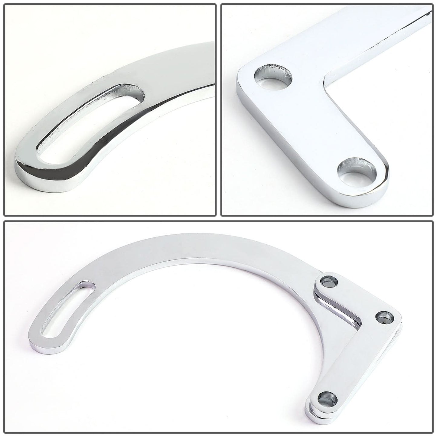 1955-1968 Chevrolet SBC Low Mount Alternator Bracket Set - Chrome