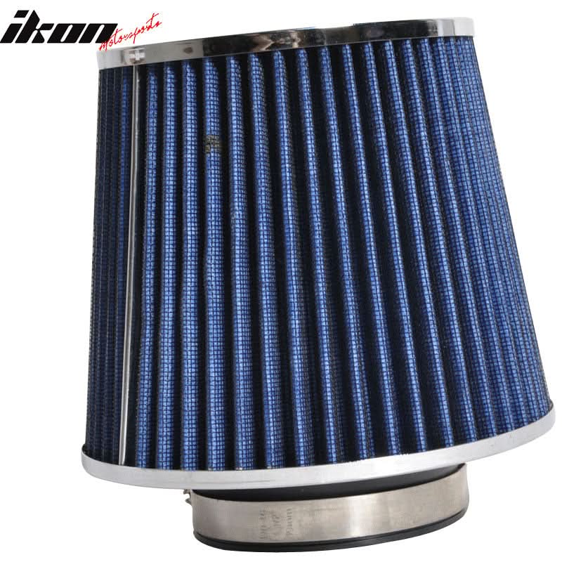 Blue 3" 76MM Inlet Race Performance Air Intake Cone Filter Replacement