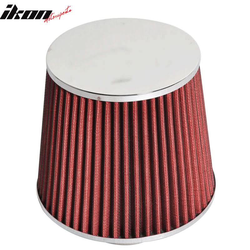Universal Fitment 3in Race Performance Cold Airintake Cone Filter Red