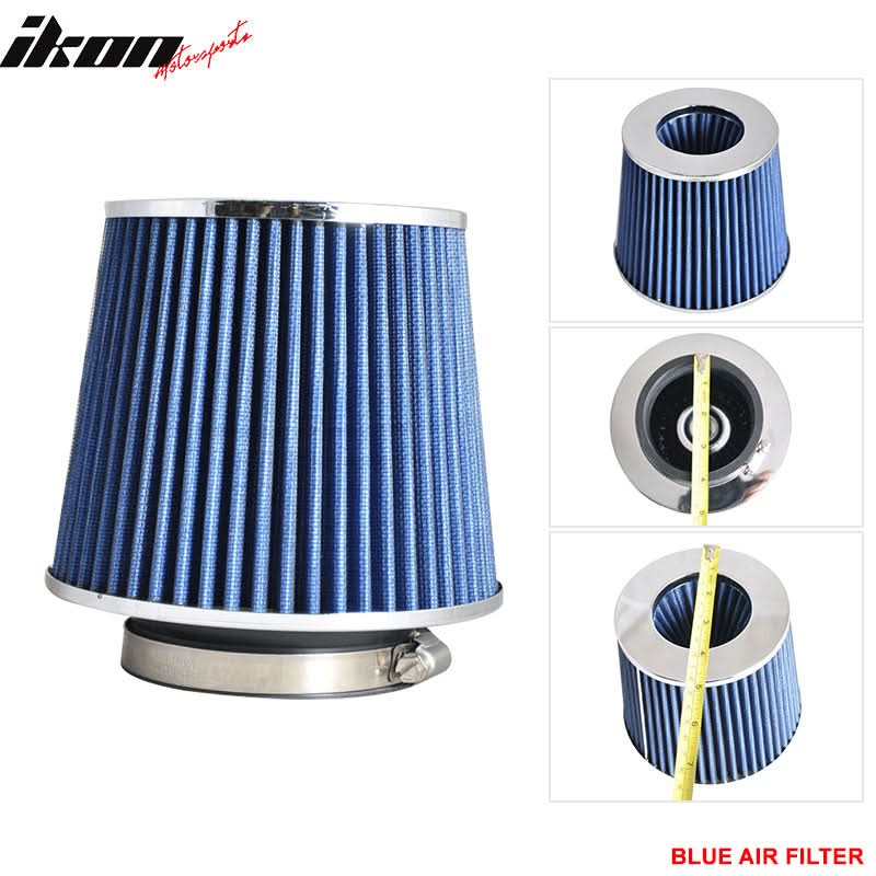 Universal Fitment 3.5 In Race Performance Cold Air Intake Filter Blue