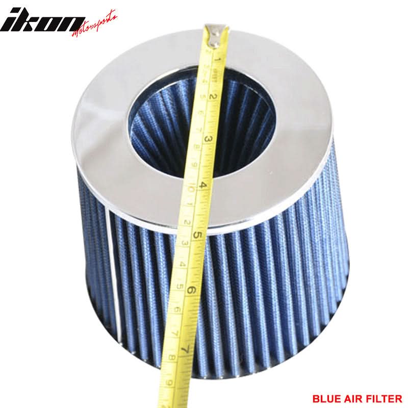 Universal Fitment 3.5 In Race Performance Cold Air Intake Filter Blue
