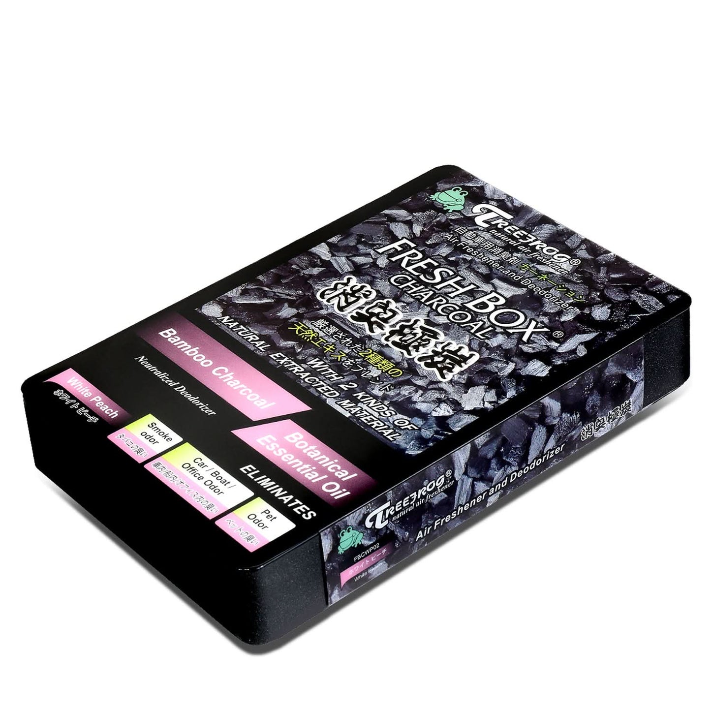 Tree Frog Fresh Box Charcoal Air Freshener - White Peach 200G