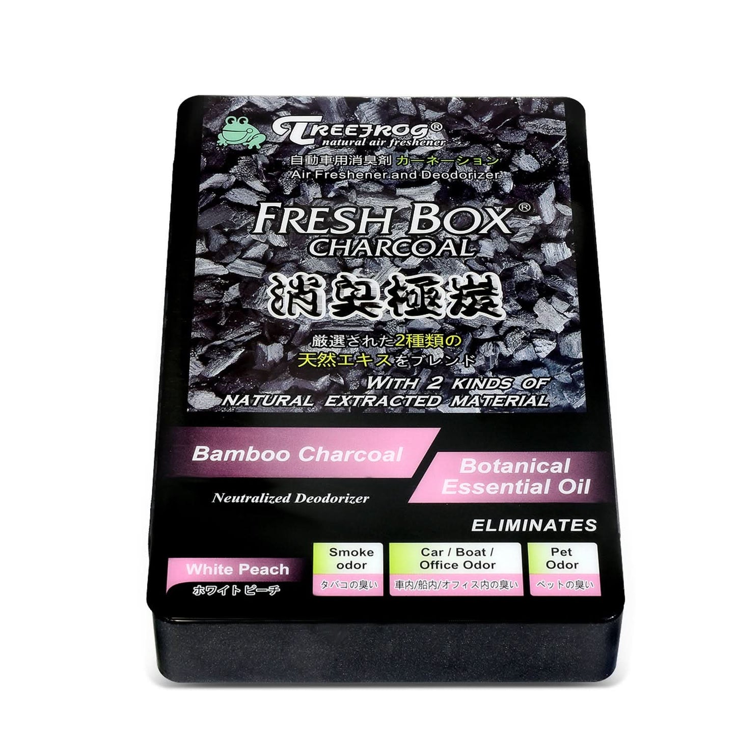 Tree Frog Fresh Box Charcoal Air Freshener - White Peach 200G