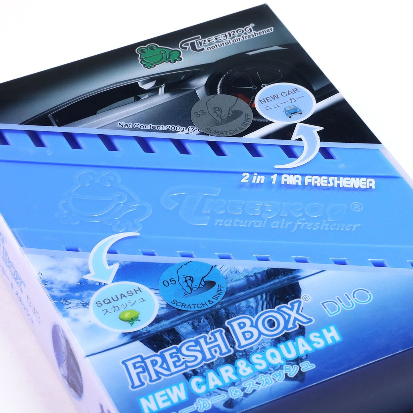 Tree Frog 2-in-1 Fresh Box Duo Air Freshener - Lemon Squash / New Car