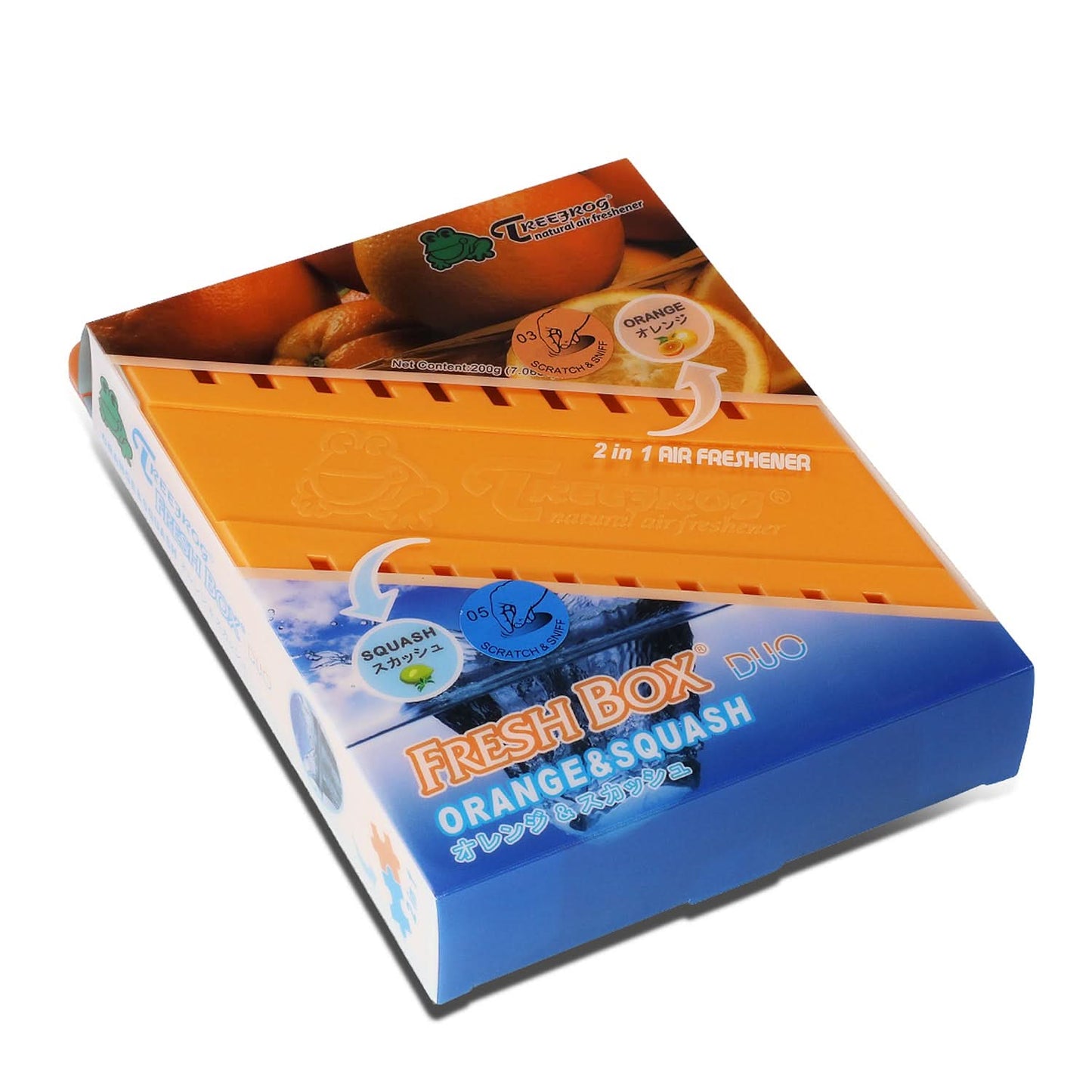Tree Frog 2-in-1 Fresh Box Duo Air Freshener - 200g Gel Lemon/Orange