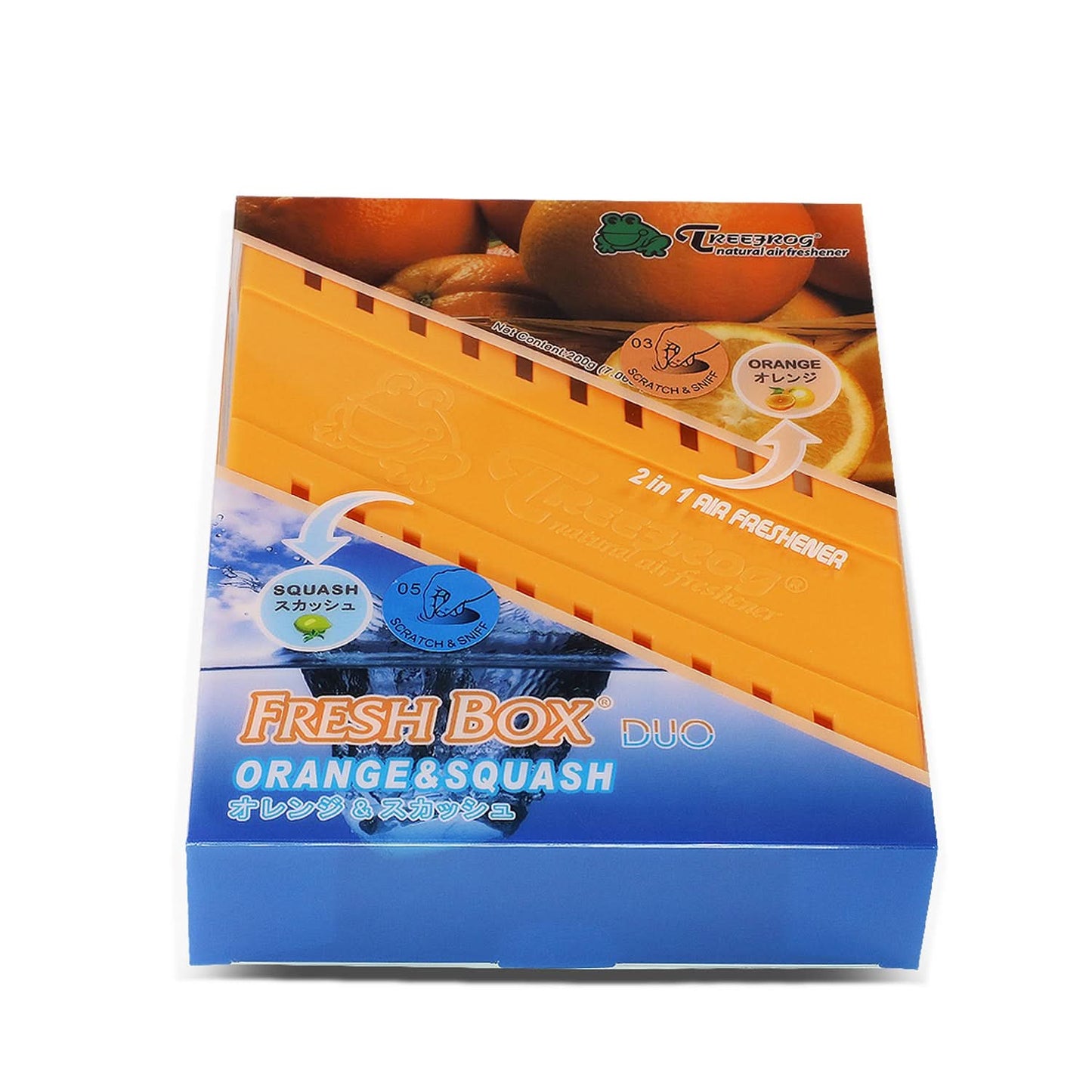 Tree Frog 2-in-1 Fresh Box Duo Air Freshener - 200g Gel Lemon/Orange