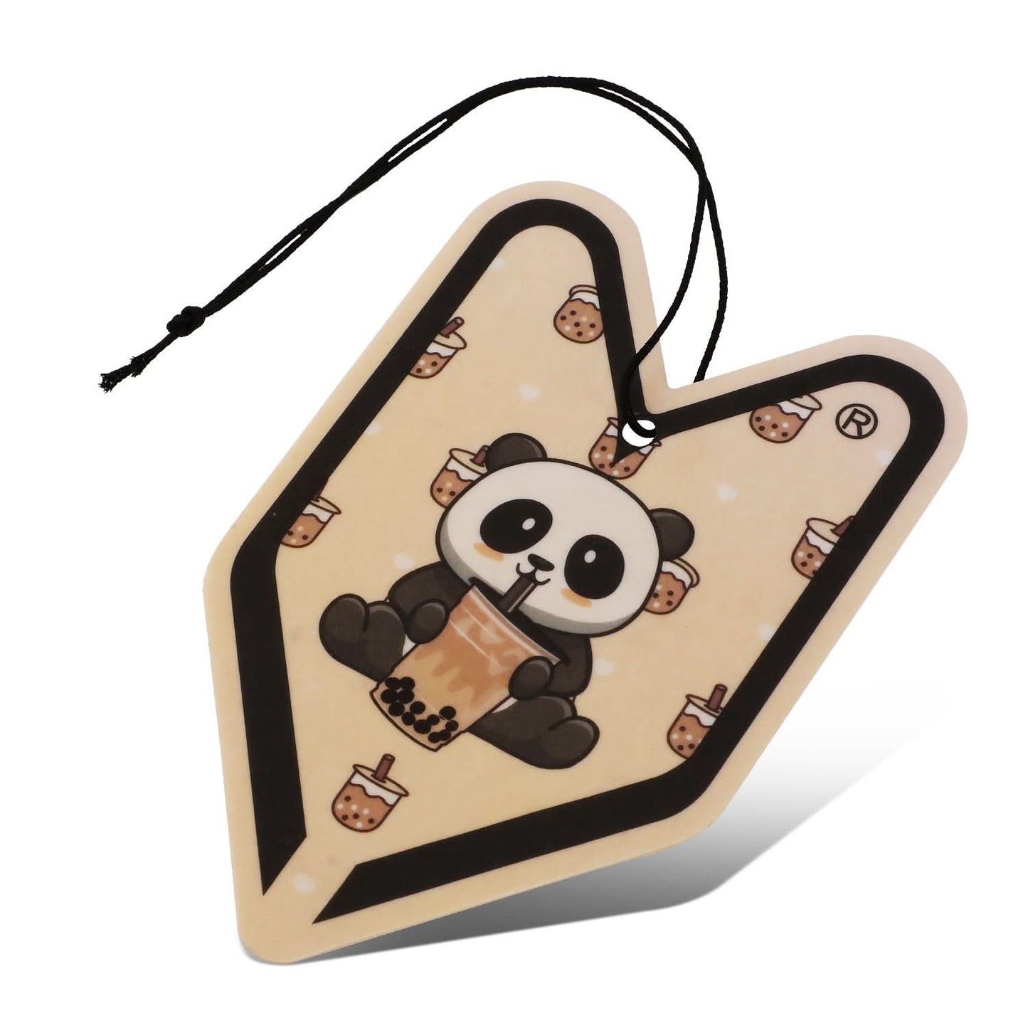 Young Leaf Boba Panda Milk Tea Paper Hanging Air Freshener