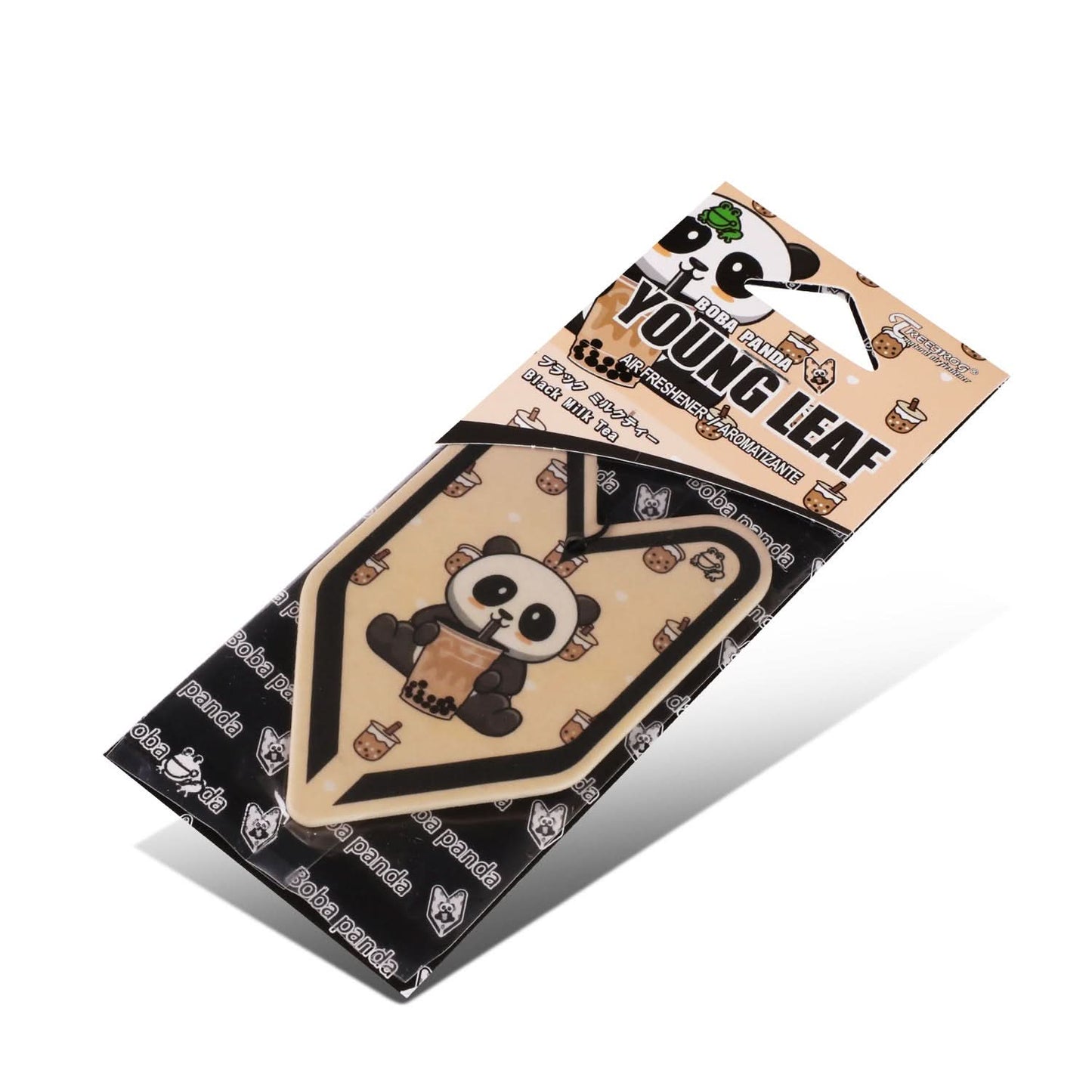 Young Leaf Boba Panda Milk Tea Paper Hanging Air Freshener