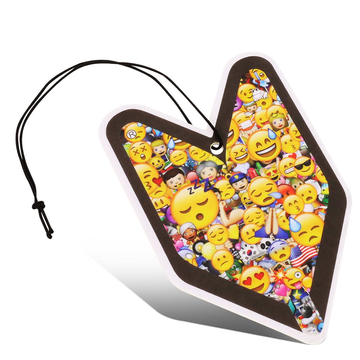 Young Leaf Emoji Black Squash Paper Hanging Air Freshener