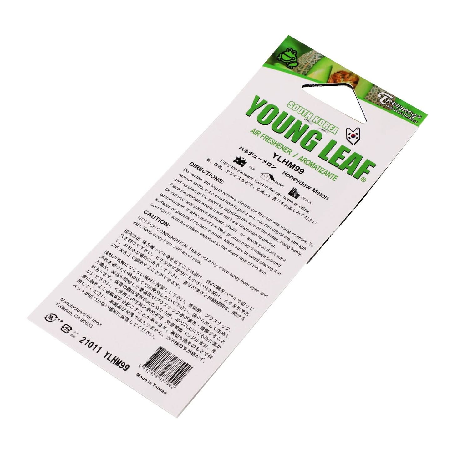 Young Leaf Honeydew Melon Paper Hanging Air Freshener