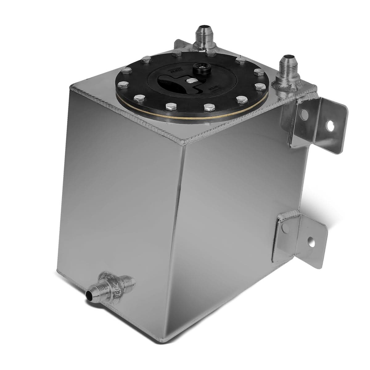 1 Gallon Aluminum Fuel Cell Gas Tank - Polished Bottom Feed