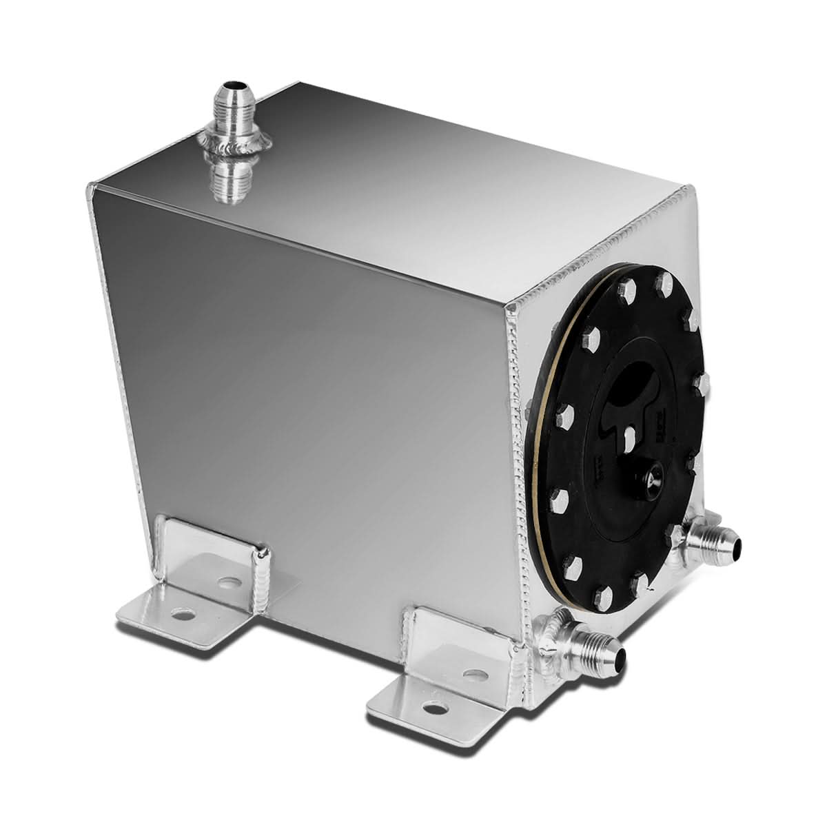 1 Gallon Aluminum Fuel Cell Gas Tank - Polished Bottom Feed
