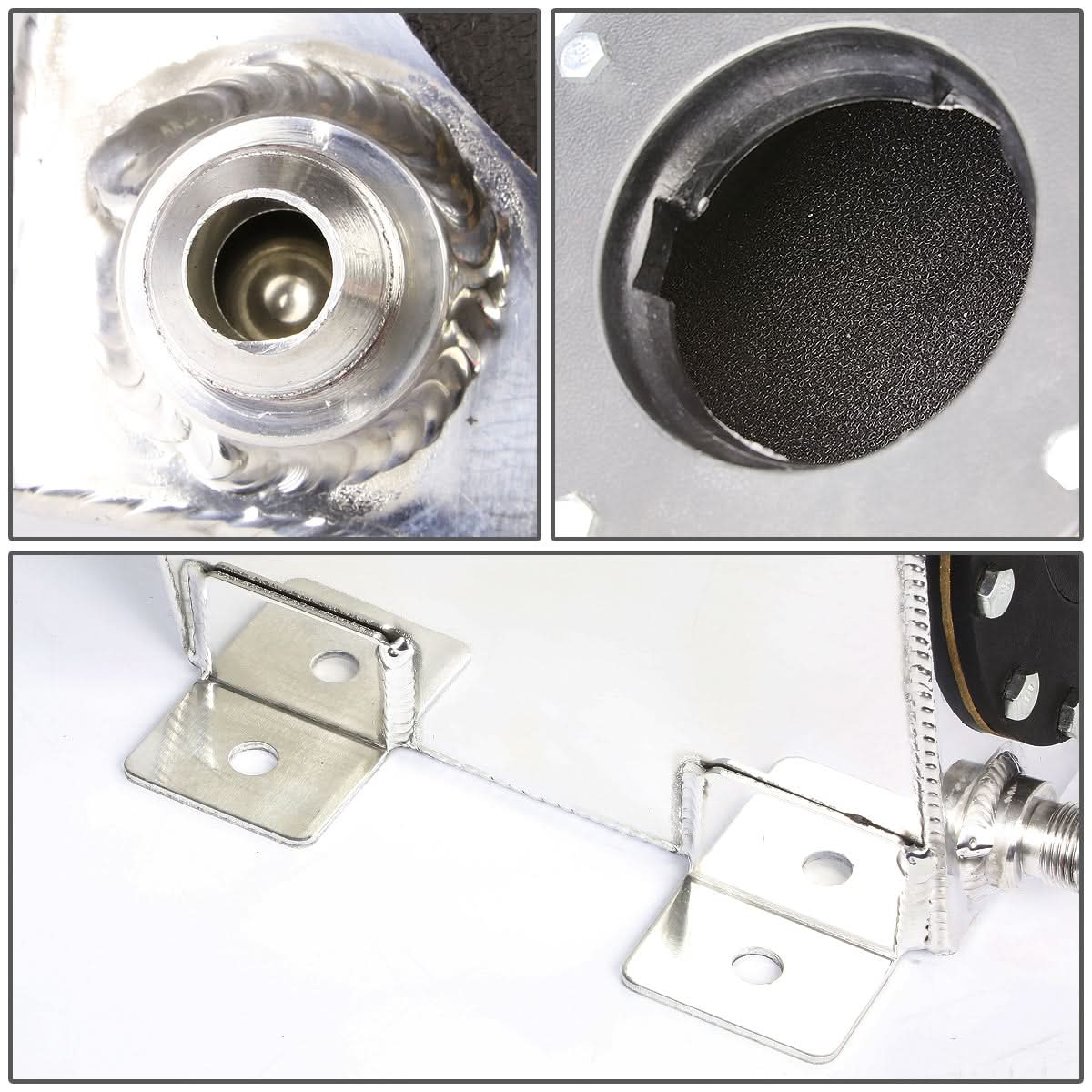 1 Gallon Aluminum Fuel Cell Gas Tank - Polished Bottom Feed