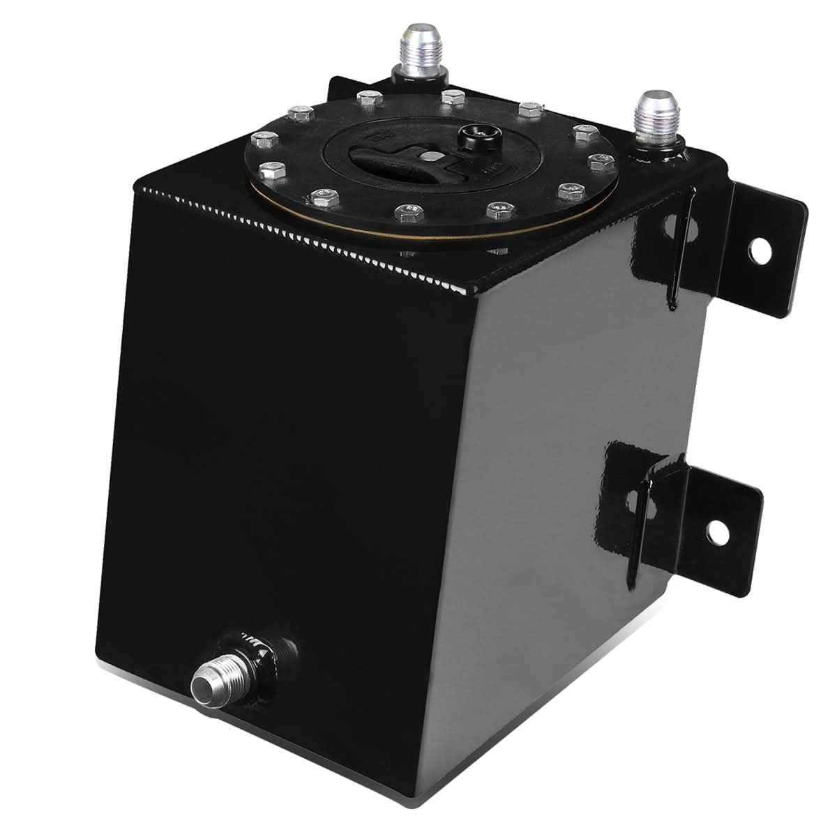 1-Gallon Aluminum Fuel Cell Gas Tank with Black Cap Bottom-Feed