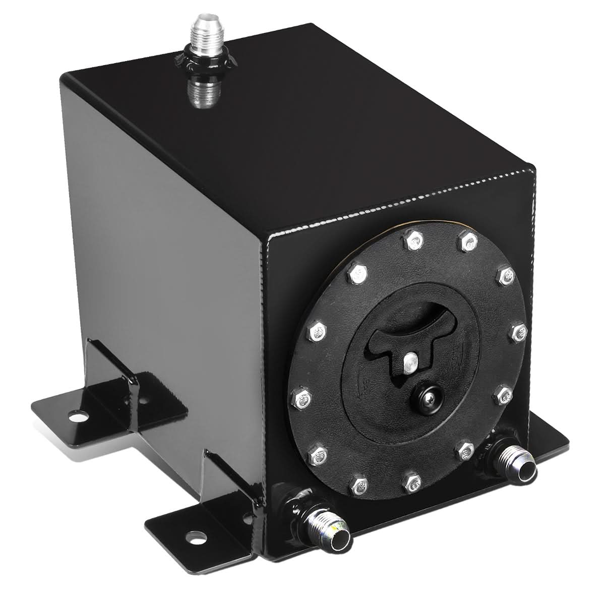 1-Gallon Aluminum Fuel Cell Gas Tank with Black Cap Bottom-Feed