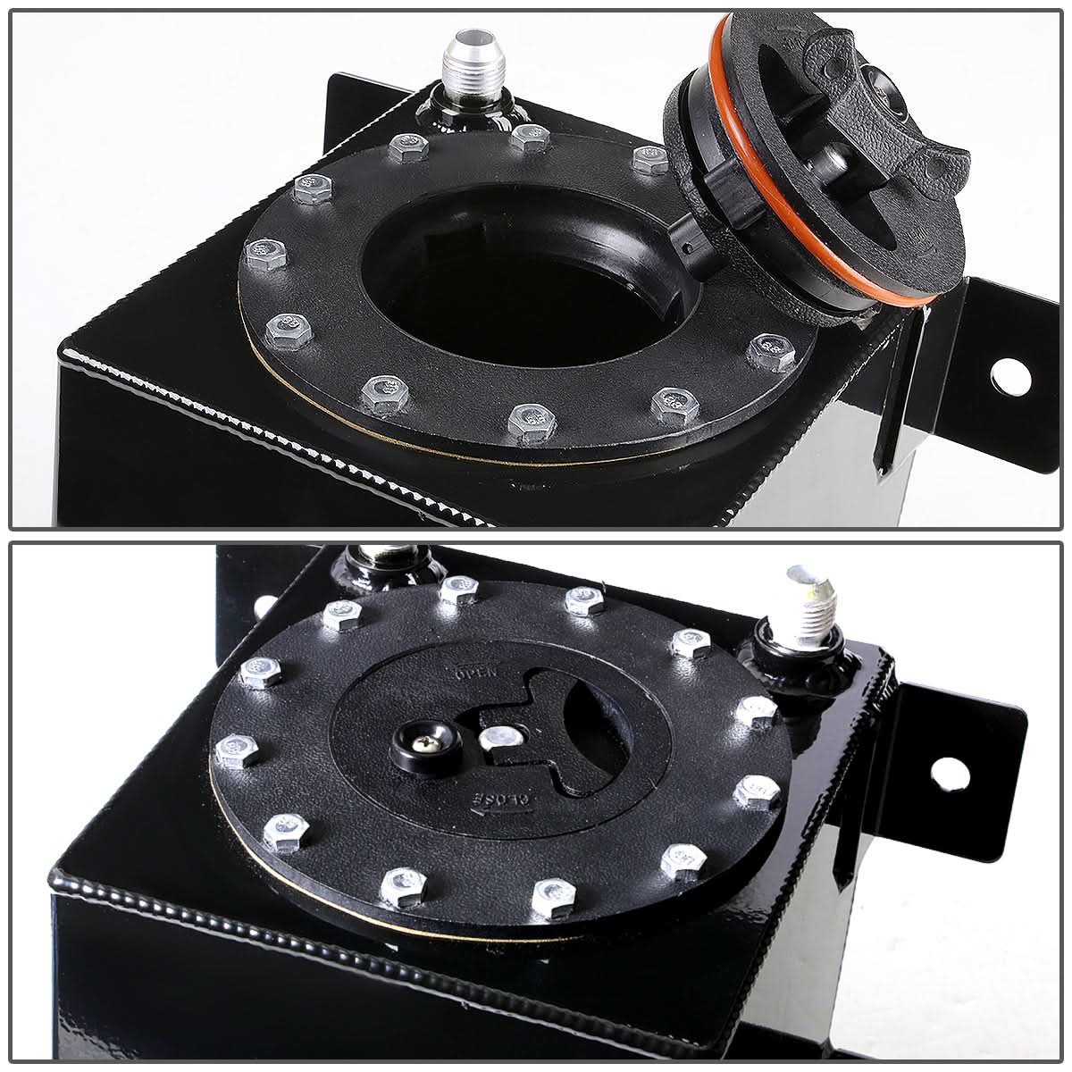 1-Gallon Aluminum Fuel Cell Gas Tank with Black Cap Bottom-Feed