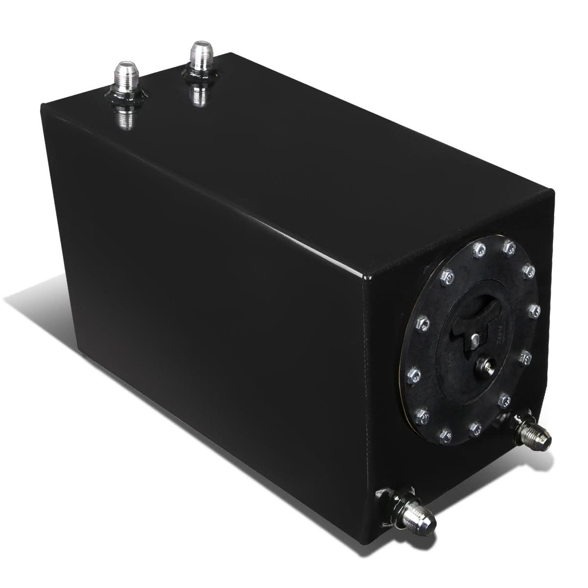 3 Gallon Aluminum Fuel Cell Gas Tank - Black with Bottom Feed