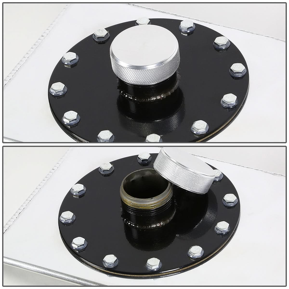 17 Gallon Aluminum Fuel Cell Gas Tank with Level Sender - Polished