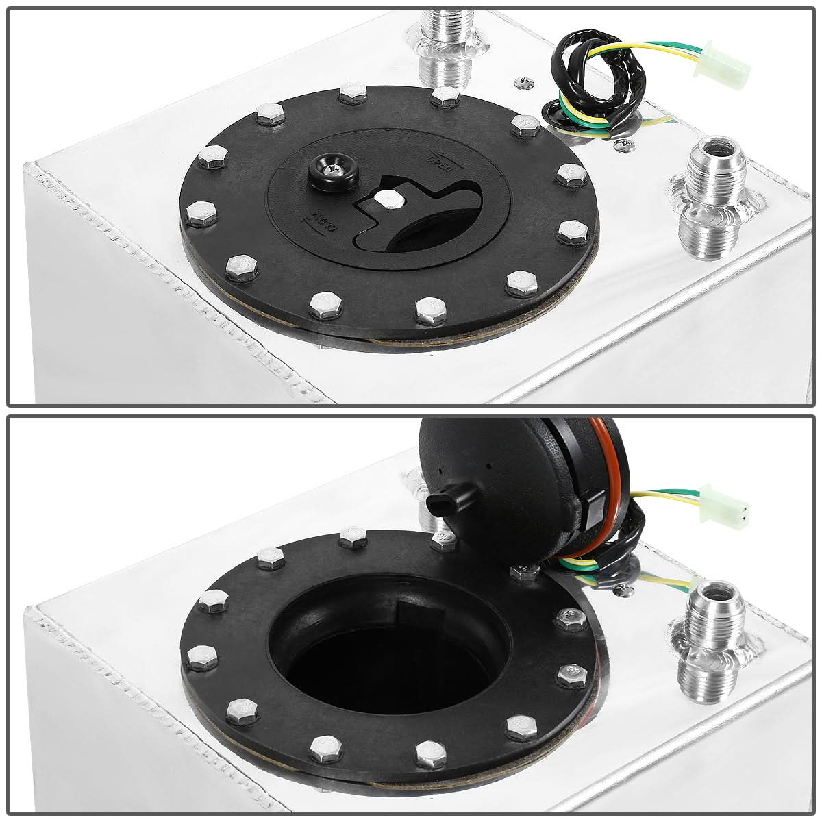 2.5 Gallon Aluminum Fuel Cell Gas Tank with Level Sender - Polished