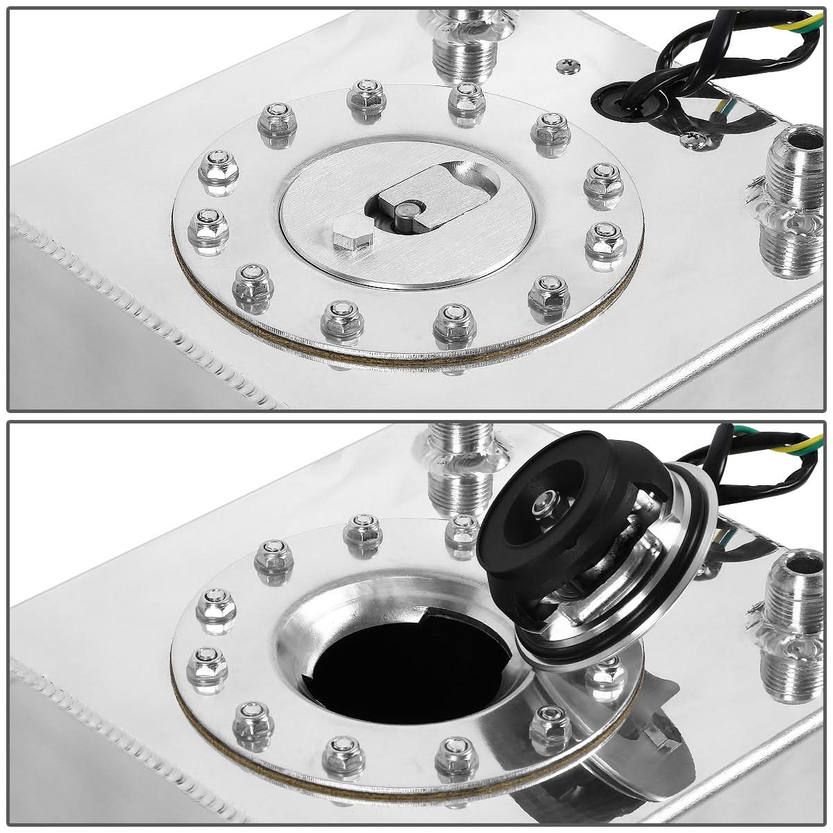 2.5 Gallon Aluminum Fuel Cell Gas Tank with Level Sender - Polished