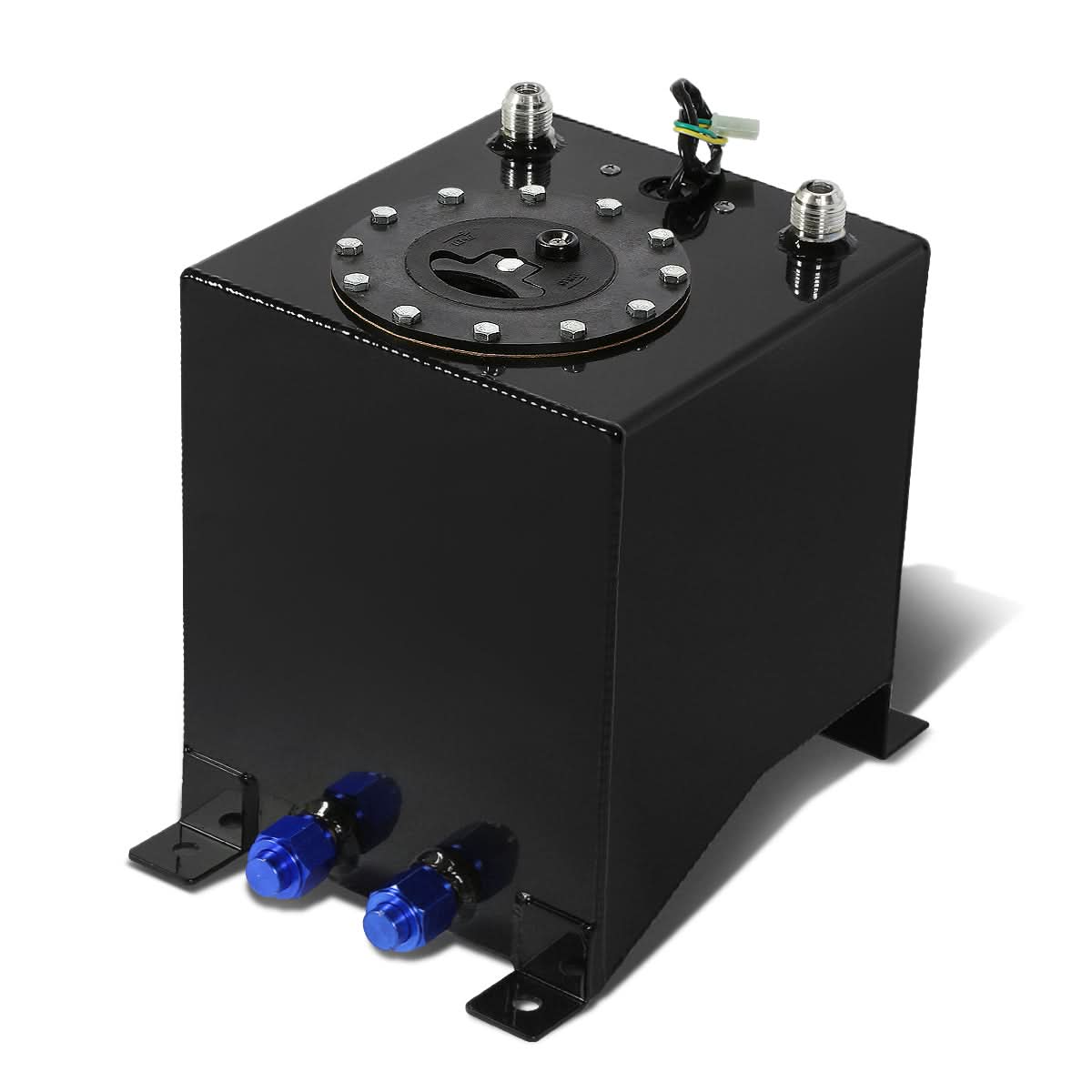 2.5 Gallon Aluminum Fuel Cell Gas Tank with Level Sender - Black