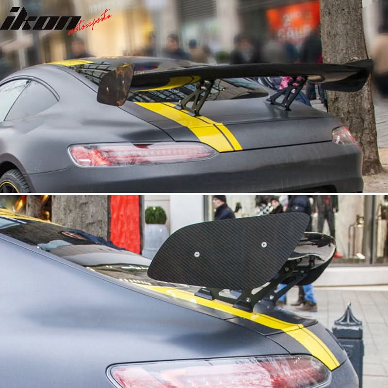 Universal 57" JDM Racing GT RS Carbon Fiber Trunk Spoiler W/ Brackets