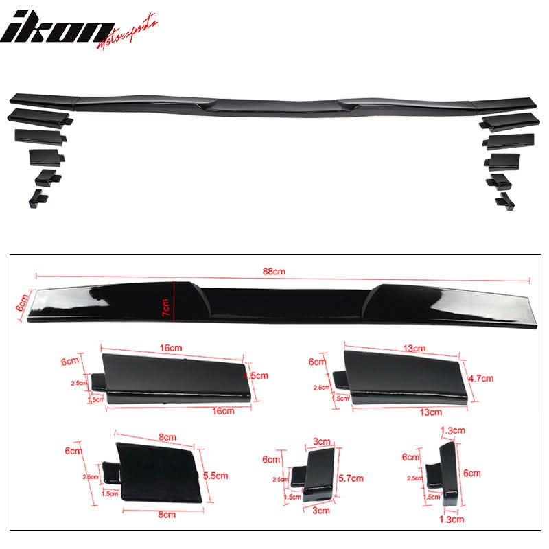 Universal Fitment Gloss Black Adjustable Rear Top Roof Spoiler Lip ABS