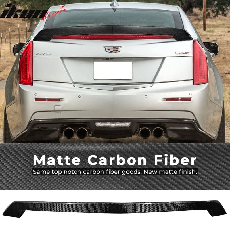 2016-2019 Cadillac ATS-V Sedan V Style Carbon Fiber Trunk Spoiler Wing