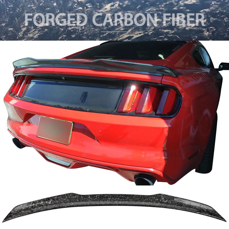 2015-2022 Ford Mustang V Style Forged Carbon Fiber Trunk Spoiler Wing