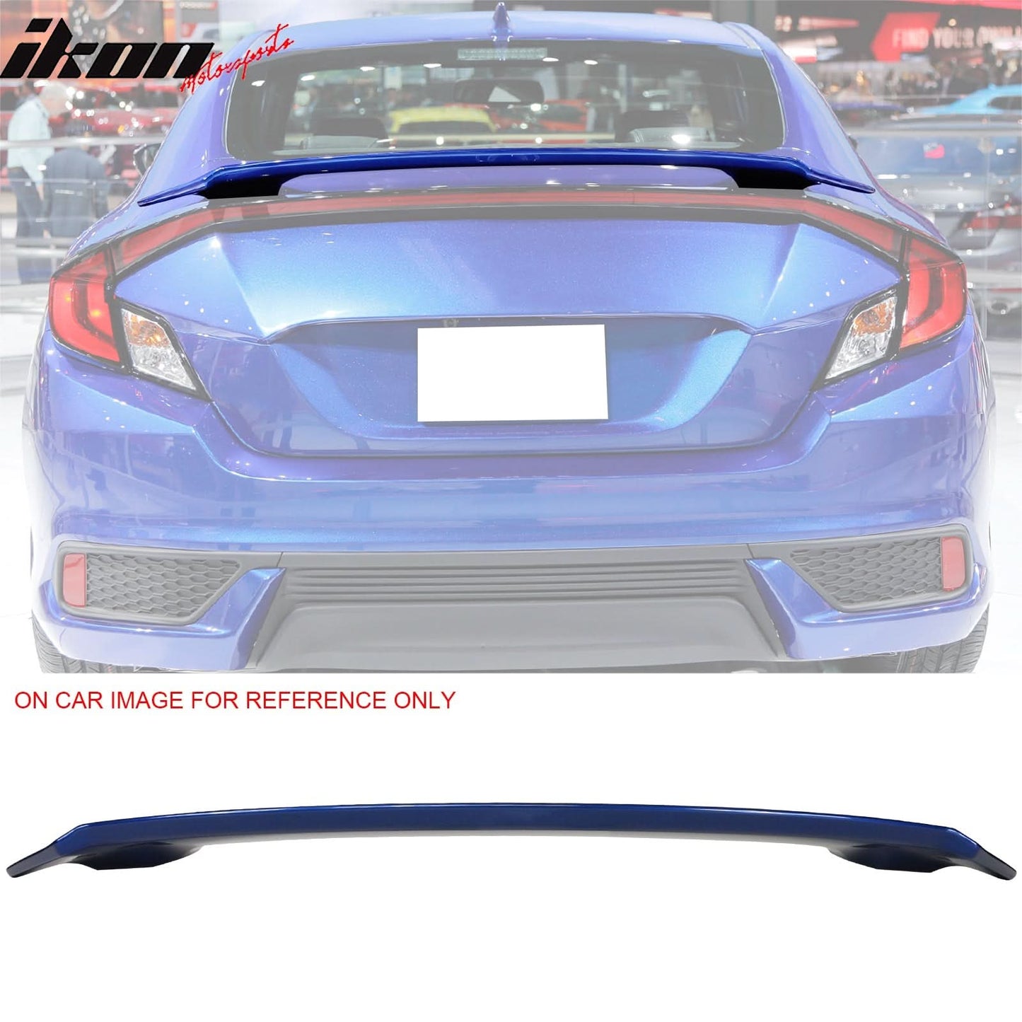 2016-2020 Honda Civic OE #B593M Brillant Sporty Blue Trunk Spoiler ABS