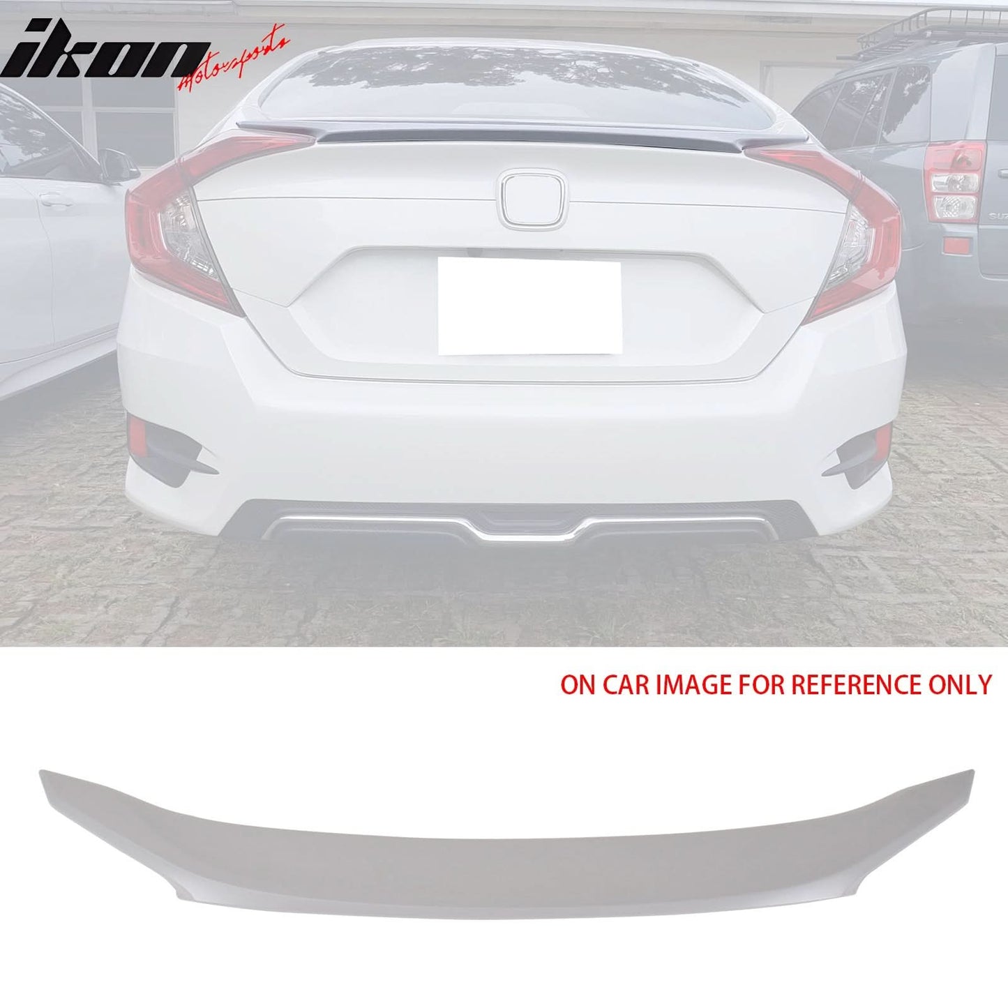 2016-2021 Honda Civic 10th Sedan OE Style Unpainted Gray Trunk Spoiler