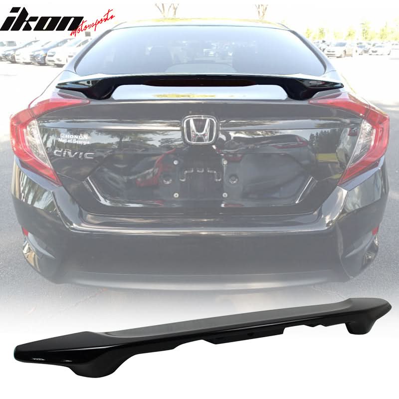 2016-2021 Honda Civic X Sedan Trunk Spoiler with LED Brake Light ABS