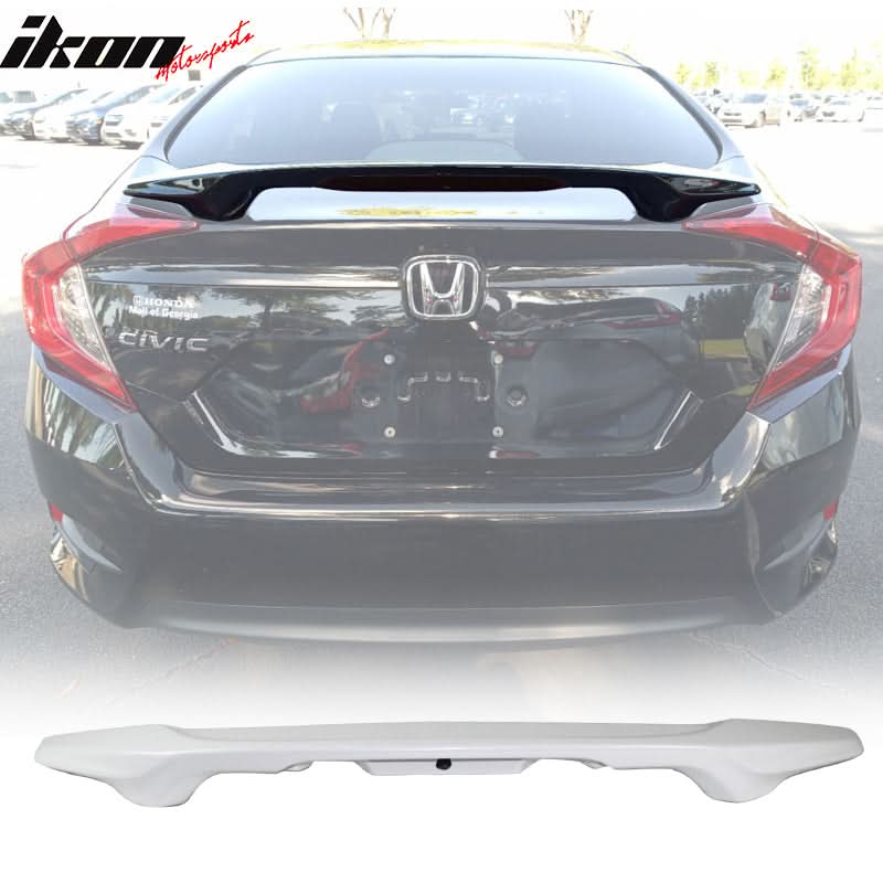 2016-2021 Honda Civic X Sedan Trunk Spoiler with LED Brake Light ABS