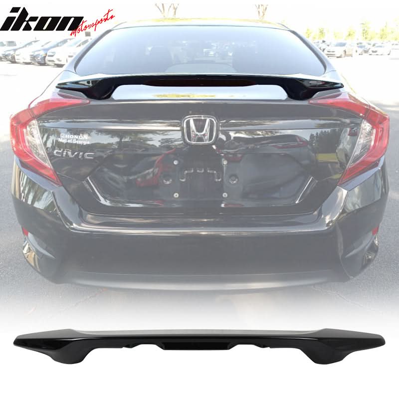 2016-2021 Honda Civic X Sedan Trunk Spoiler with LED Brake Light ABS