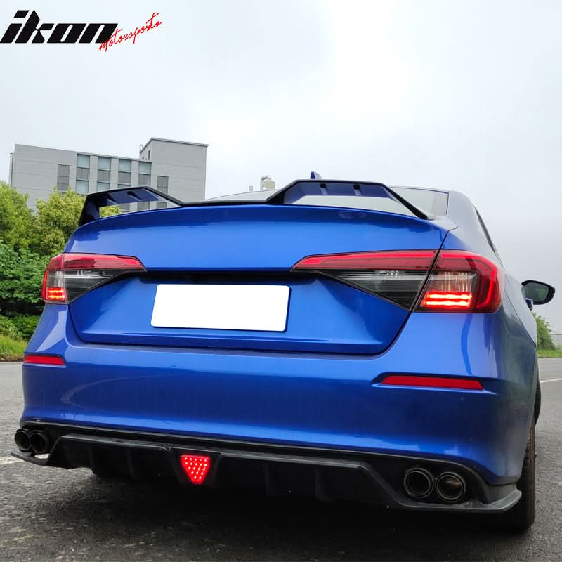 2022-2025 Honda Civic 4DR Gloss Black Seagull Rear Spoiler Wing ABS