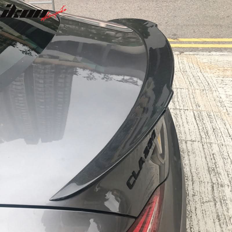 2013-2018 Benz W117 CLA Class FD Red Clear Rear Spoiler Carbon Fiber
